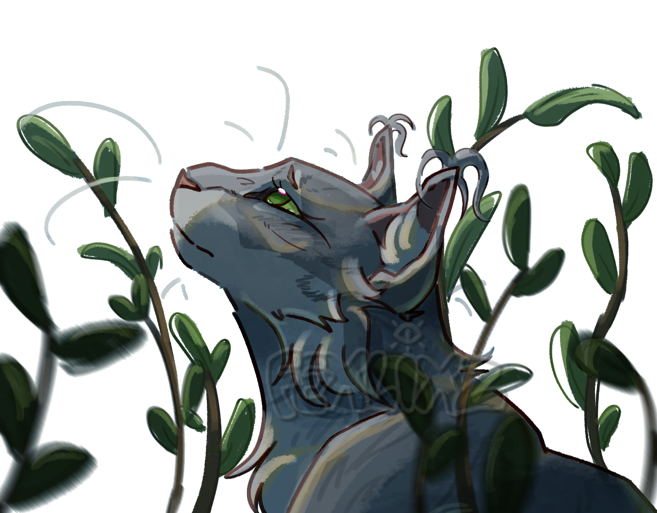 Messy sketch bust of a feral character